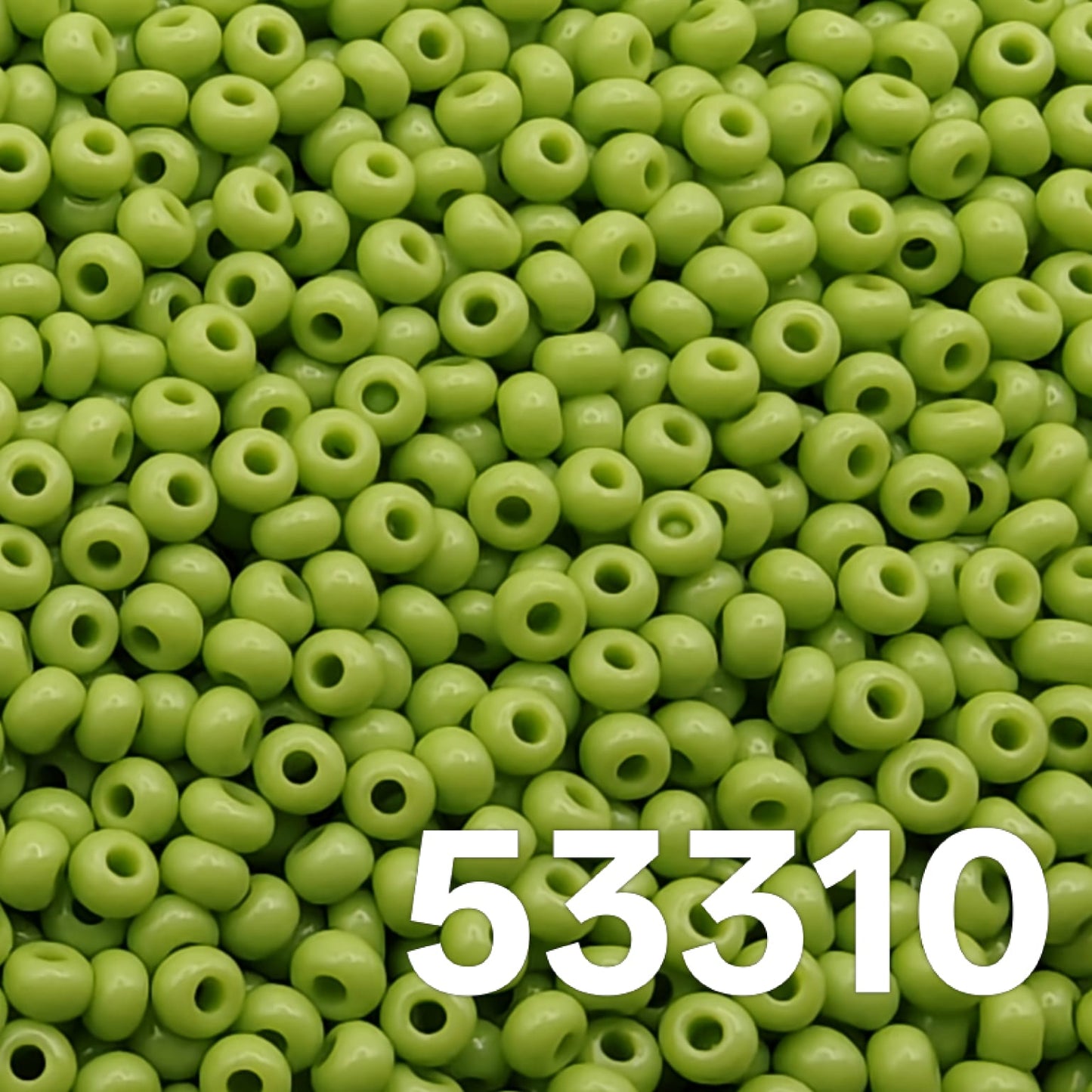 preciosa 100 opaque pale green seed beads 53310 
