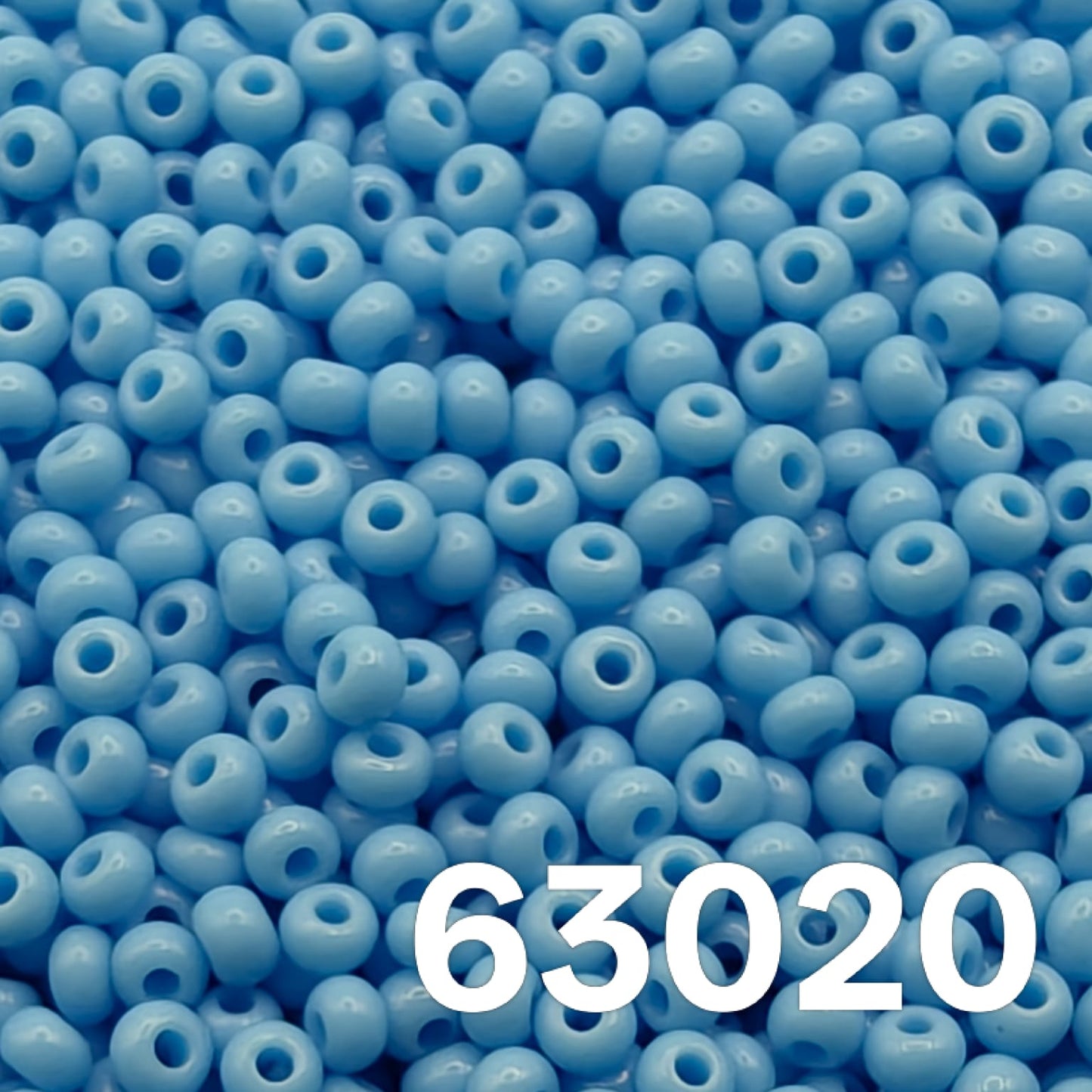 preciosa 10/0 opaque light blue turquoise seed beads 63020 close up