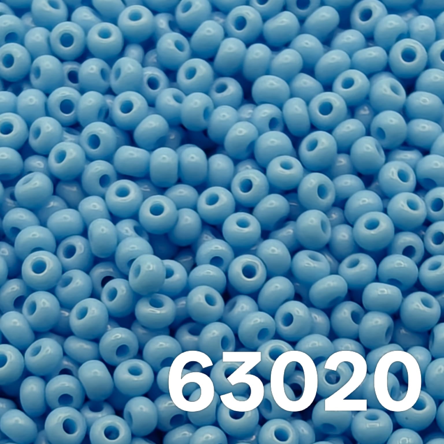 preciosa 10/0 opaque light blue turquoise seed beads 63020 close up