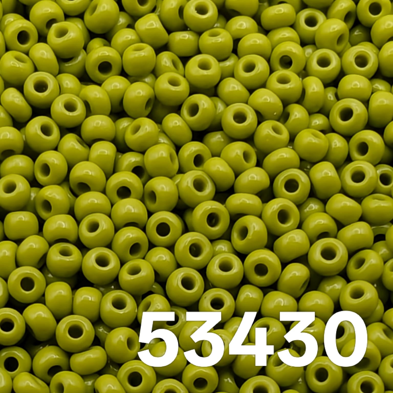 preciosa 10/0 opaque light olive green czech seed beads 53430 close up