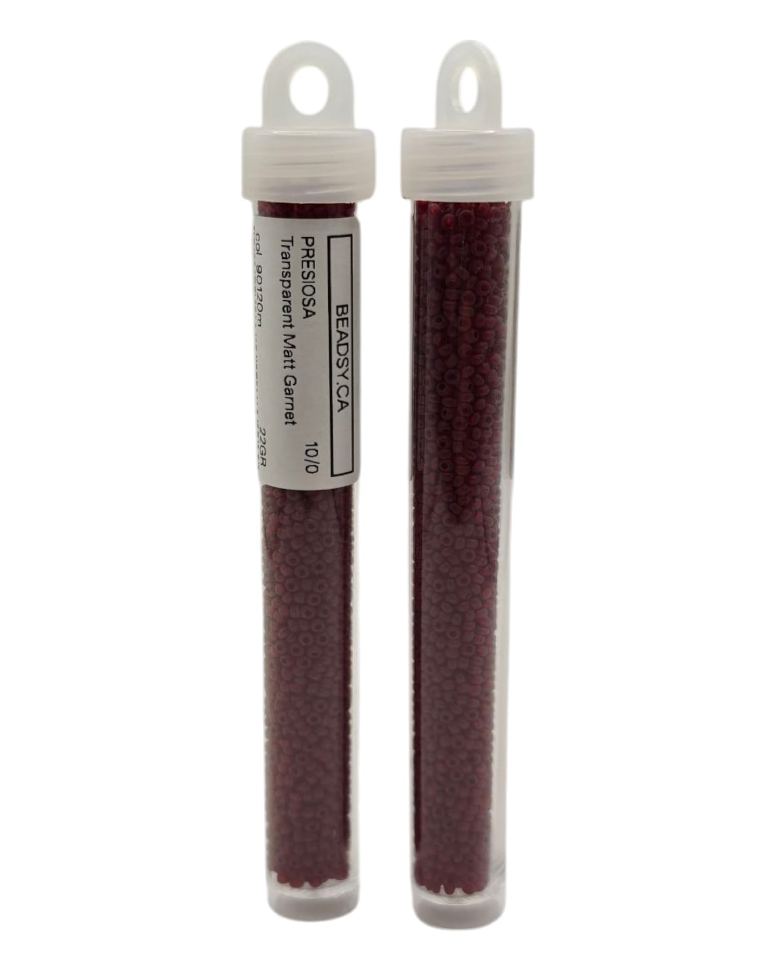 tube of Preciosa 10/0 matte garnet seed beads 22g